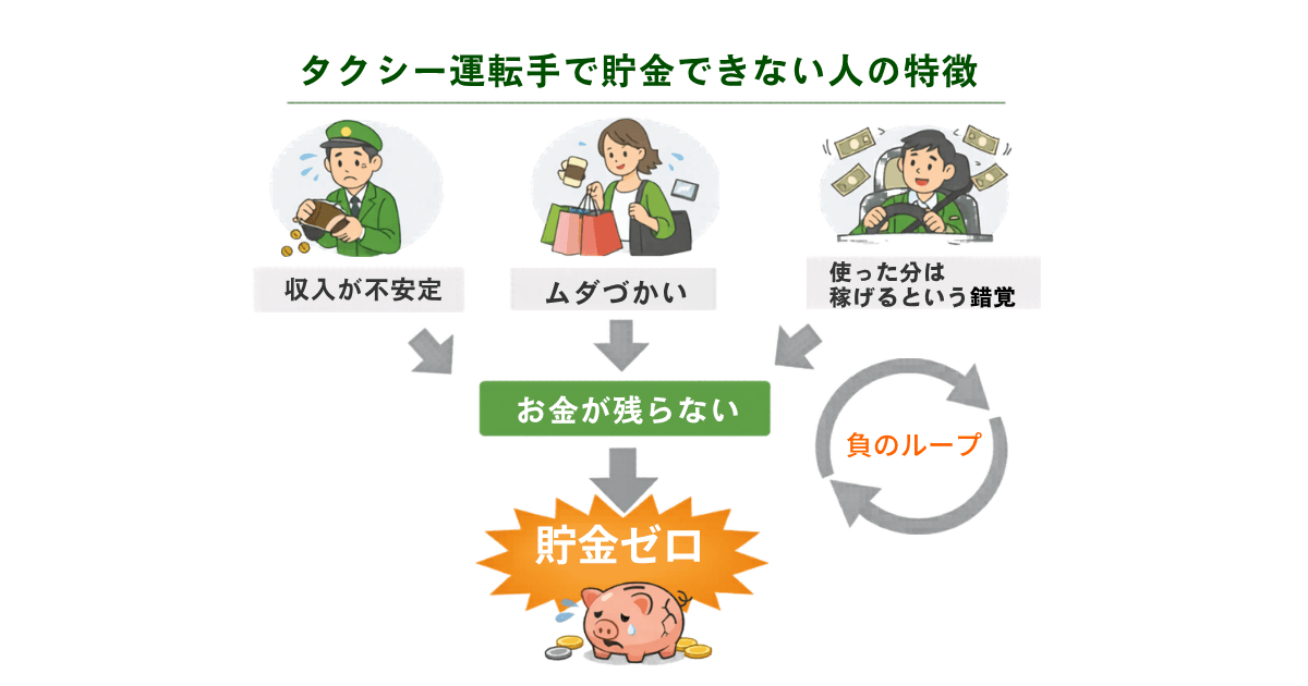 タクシードライバーが貯金できない原因